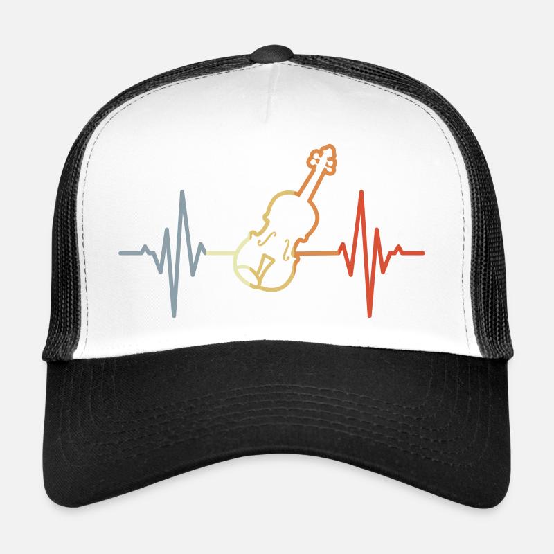 Violine Herzschlag EKG - Trucker Cap - Weiß/Schwarz