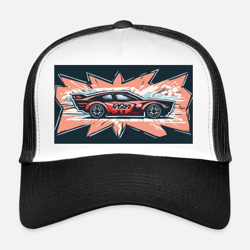 Voiture de course comique Casquette trucker 