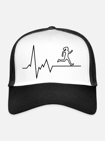 Coureur de battements de cœur - Casquette trucker  - blanc/noir - Devant