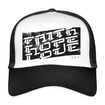 Glaube Hoffnung Liebe - Trucker Cap - Weiß/Schwarz - Vorne