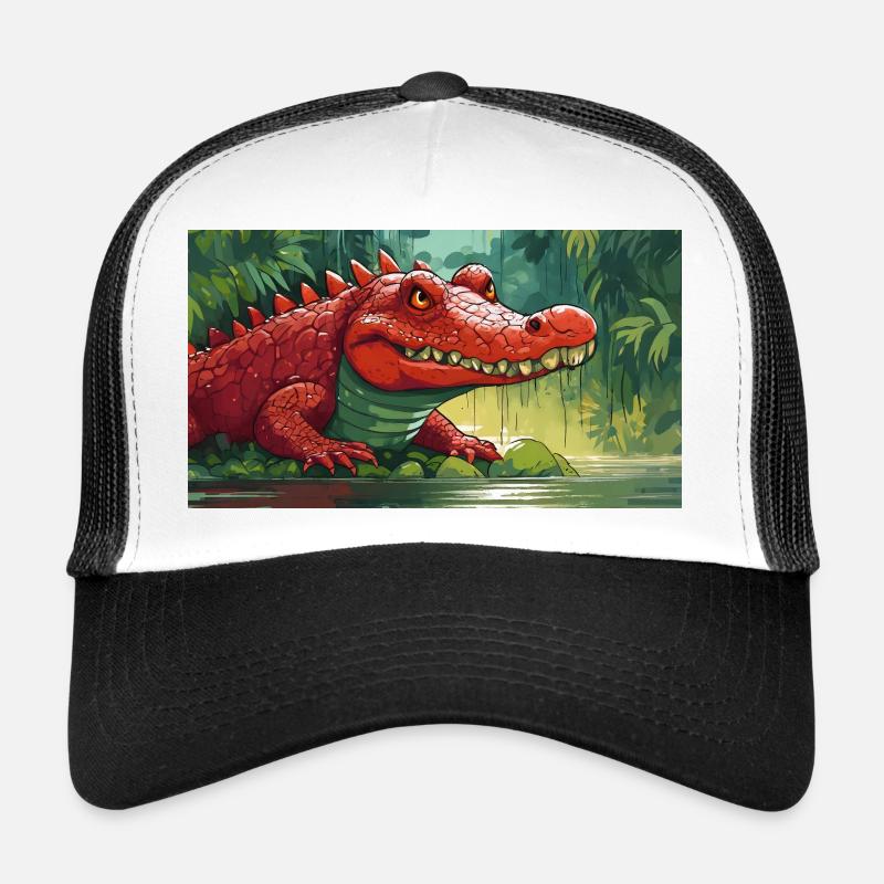 funny hooey a crocodile is red Trucker Cap