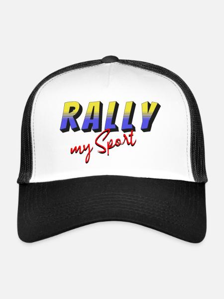 Rally my Sport yellow blue - Trucker Cap - white/black - Front