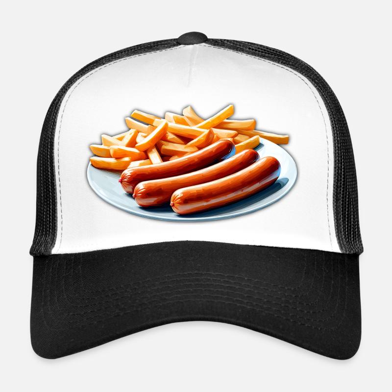 Frites et saucisses Restauration rapide Plat préféré Casquette trucker 
