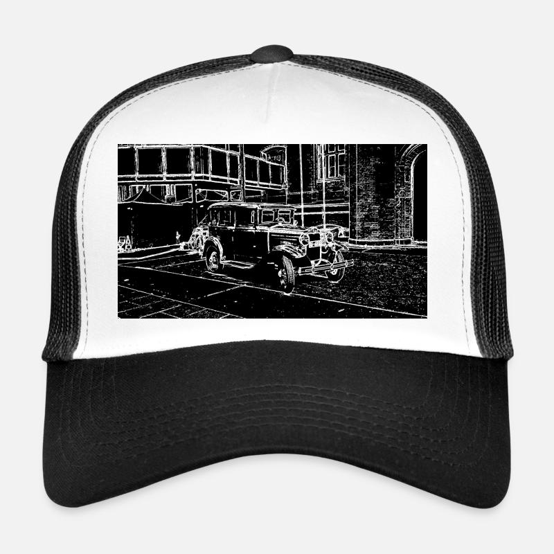 Car White Black Trucker Cap