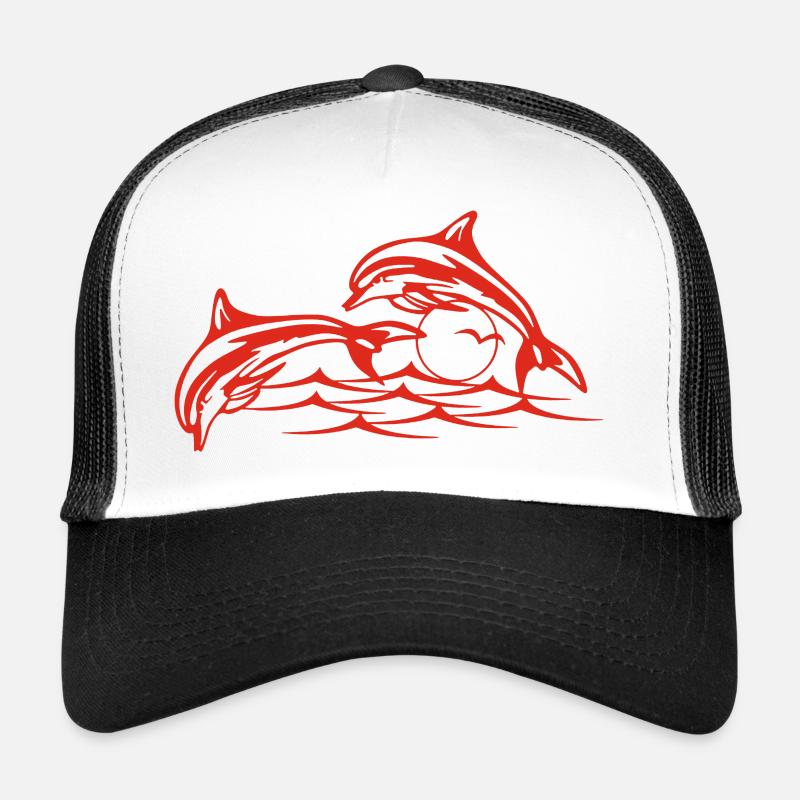 Les dauphins rouges Casquette trucker 