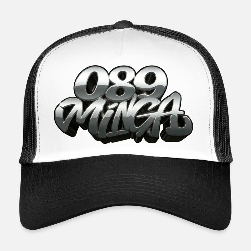 089 Minga Logo - Trucker Cap - Weiß/Schwarz