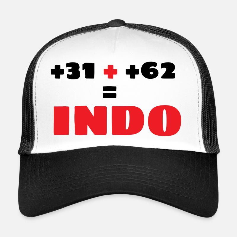 INDONET Préfixe Indo - Casquette trucker  - blanc/noir