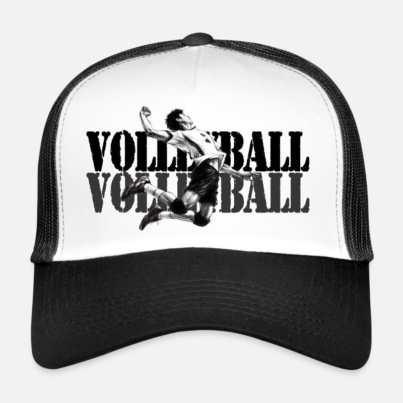 Dynamic volleyball player in action Trucker Cap