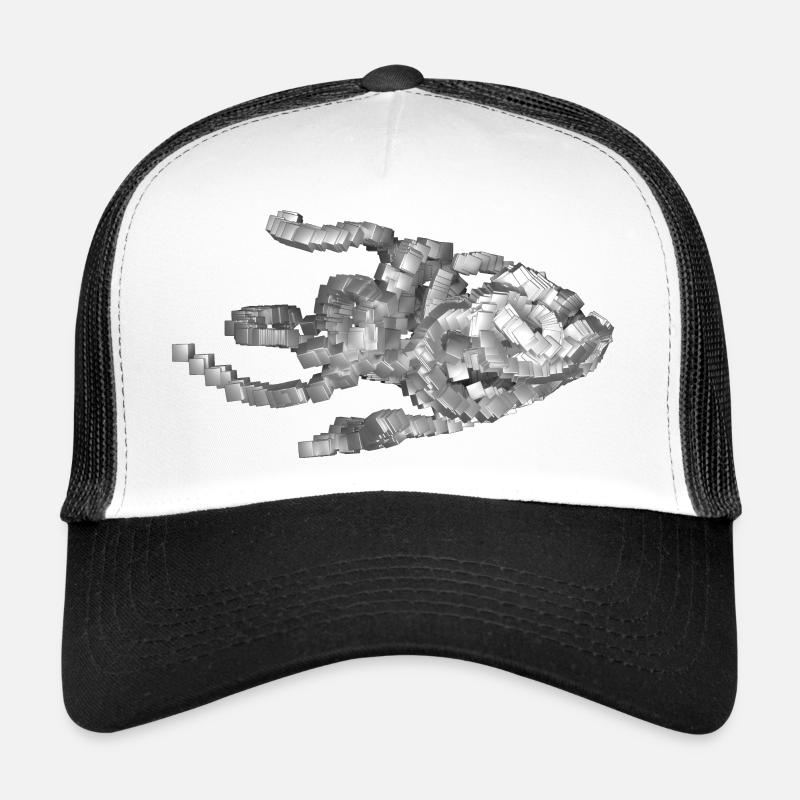 Futuristic Geometric Fish Sculpture Trucker Cap