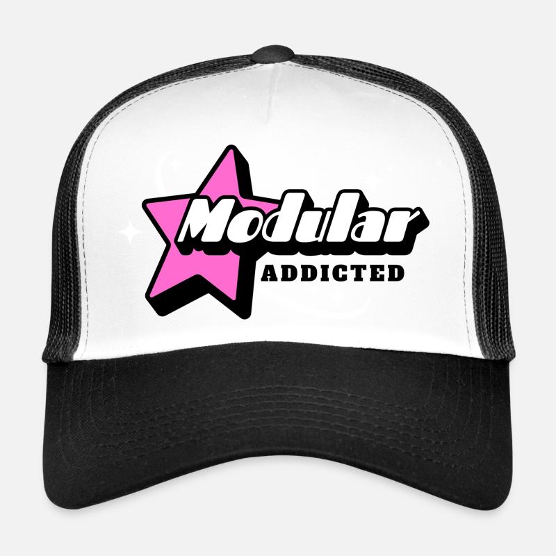 Synthétiseur modulaire Addicted - Casquette trucker  - blanc/noir