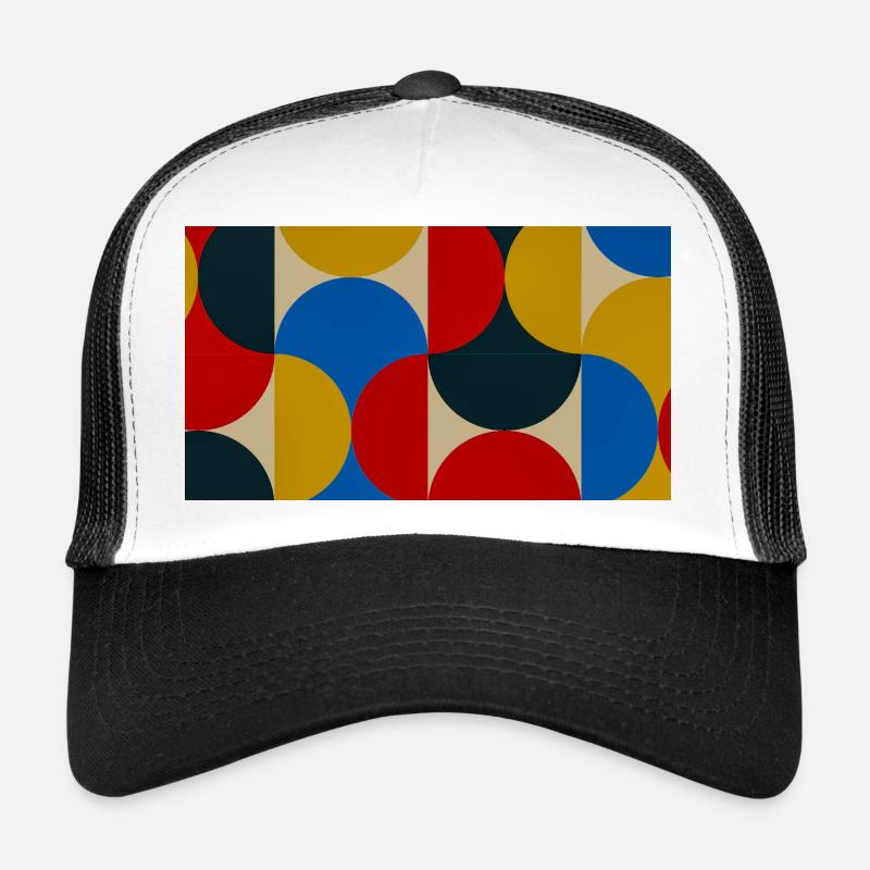 Colorful Circle Blocks - Trucker Cap - white/black