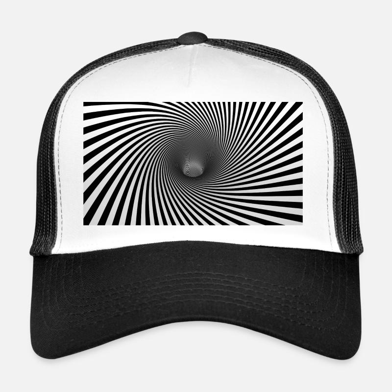 Hypnotic Spiral Monochrome Trucker Cap