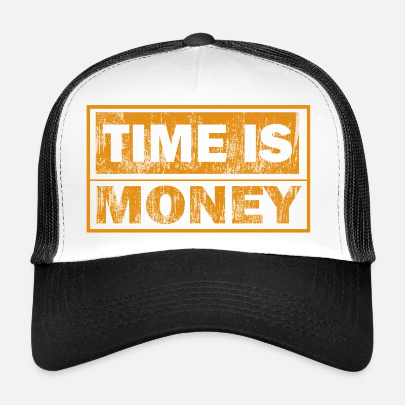 Zeit ist Geld – notlose Orange Trucker Cap