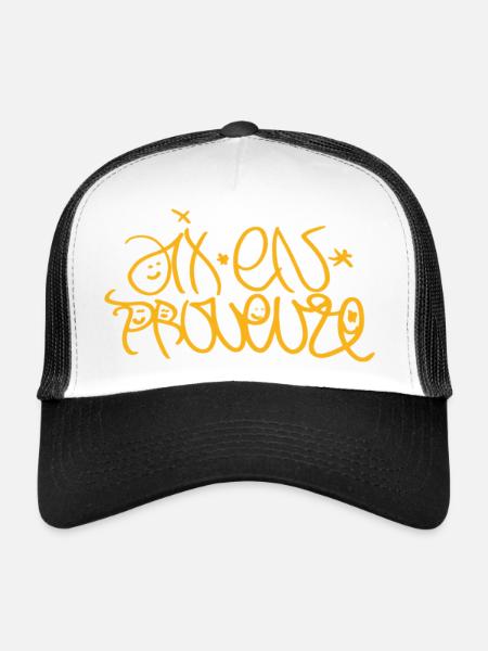 Aix en Provence Street Art Graffiti T-Shirt - Trucker Cap - white/black - Front