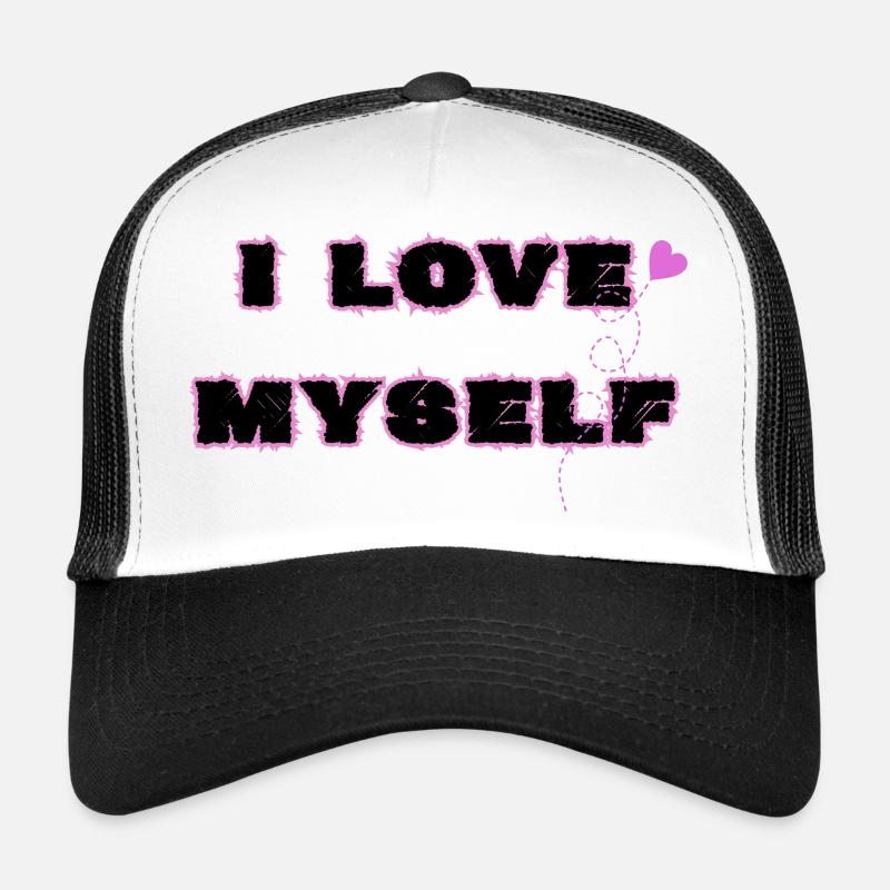 L’amour de soi, je m’aime moi-même - Casquette trucker  - blanc/noir