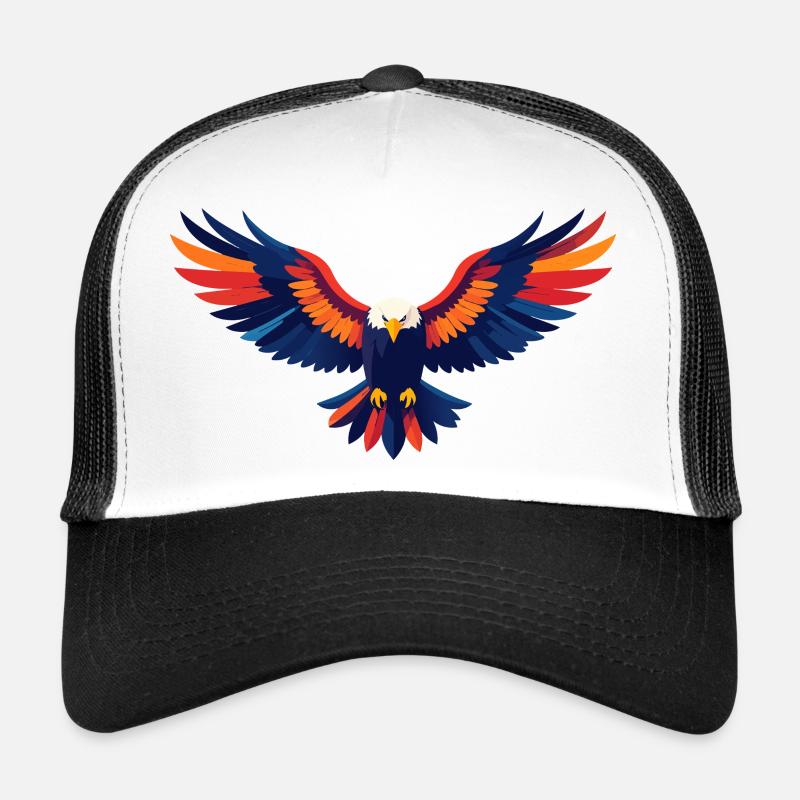 Colorful Eagle Flight Eagle Outstretched Wings Motif Trucker Cap