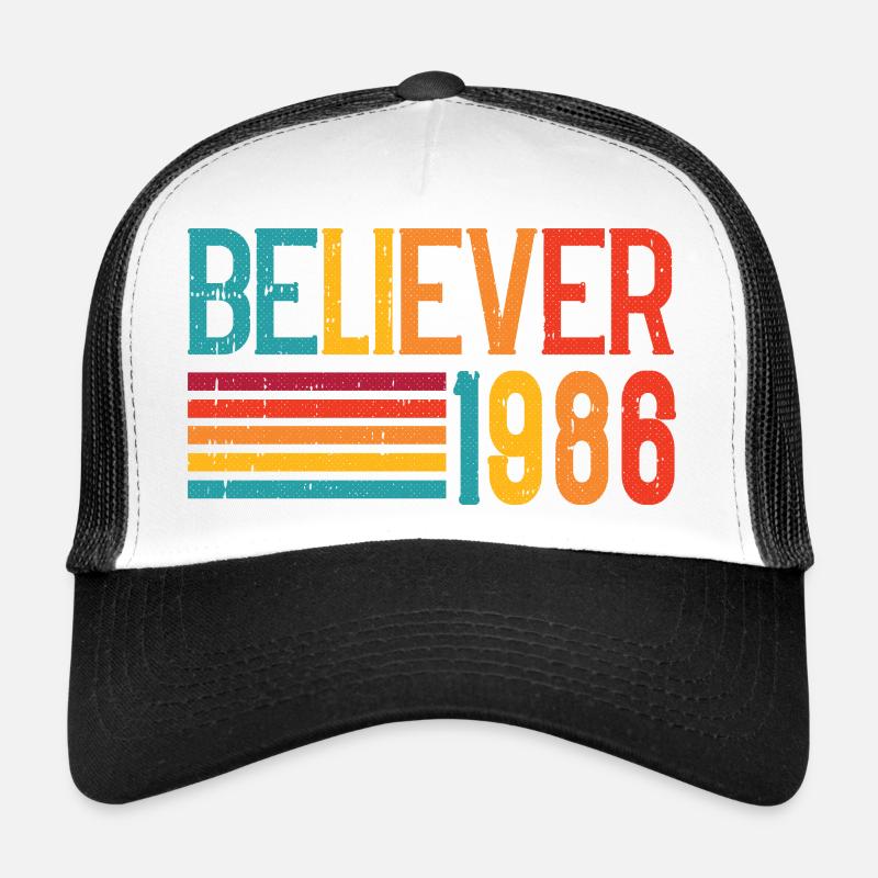 Believe 1986 Rainbow Retro Trucker Cap