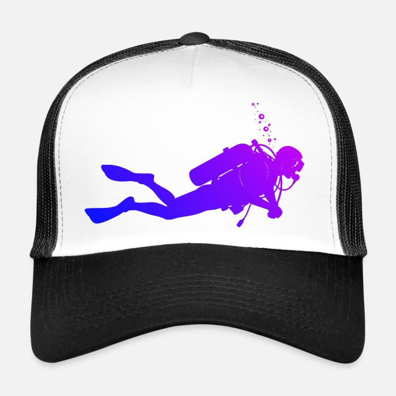 Conception de plongée à puissance - Casquette trucker  - blanc/noir