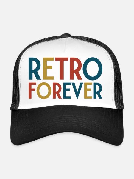 Retro forever - Casquette trucker  - blanc/noir - Devant
