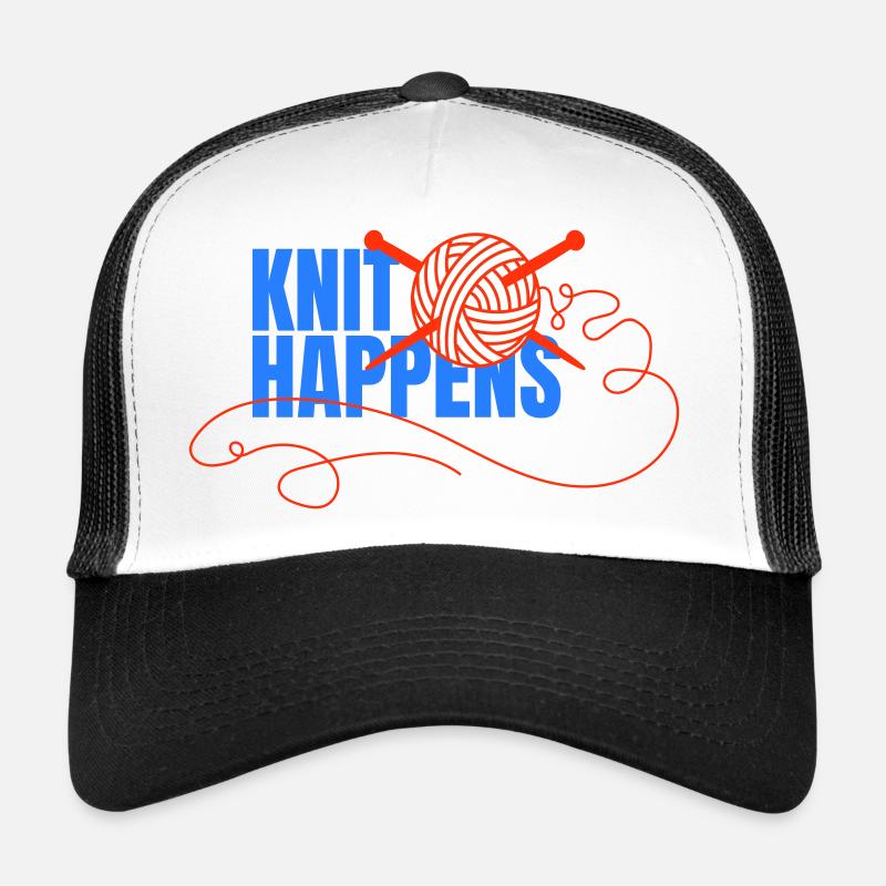 Logo Knit Happens Conception tricotée Casquette trucker 