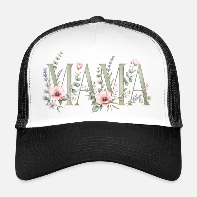 Conception typographique de Mom Blossoms Casquette trucker 