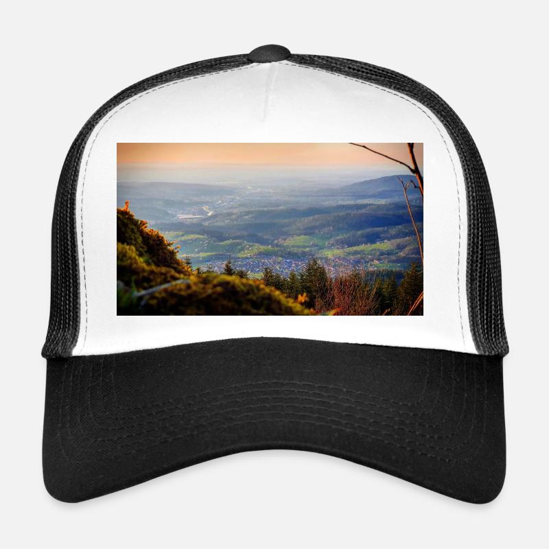 Evening panorama mountain landscape - Trucker Cap - white/black