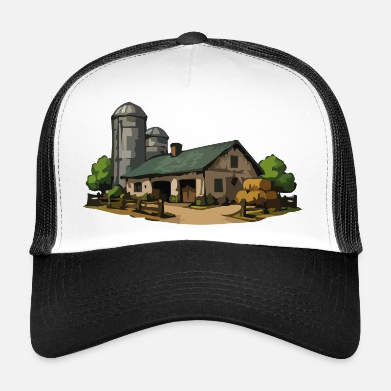 Grange rurale avec foin Casquette trucker 