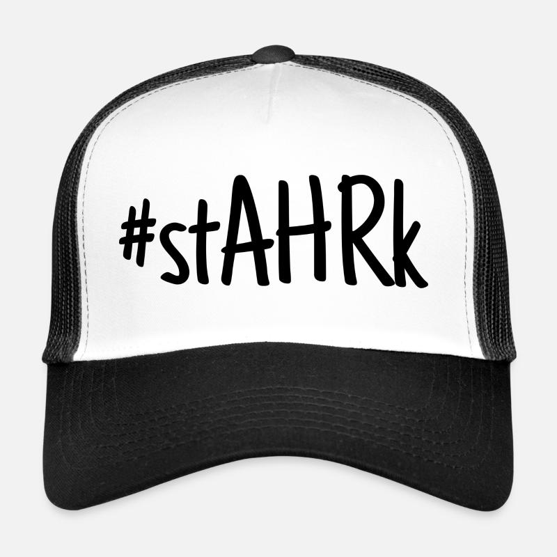 stAHRk - black - Trucker Cap - Weiß/Schwarz