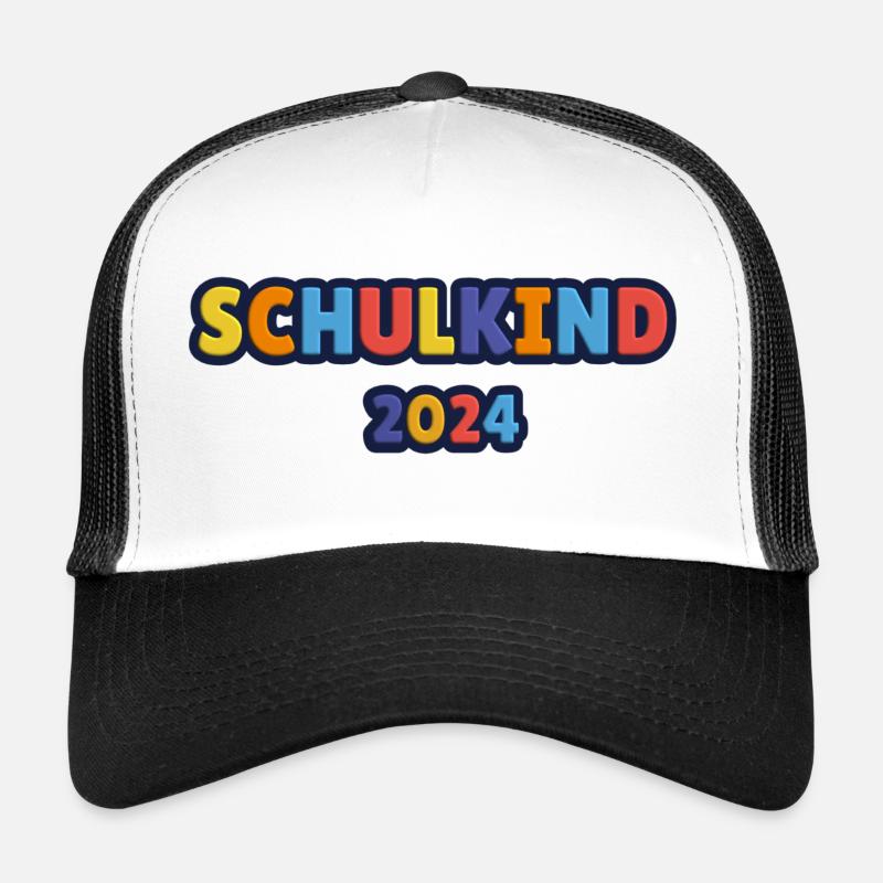 Schulkind 2024 - Trucker Cap - Weiß/Schwarz