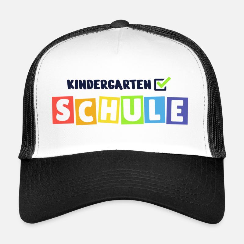 Kindergarten Check Schule - Trucker Cap - Weiß/Schwarz