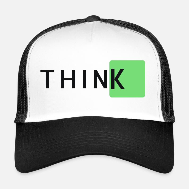 ThinkK Green Block Typo Trucker Cap