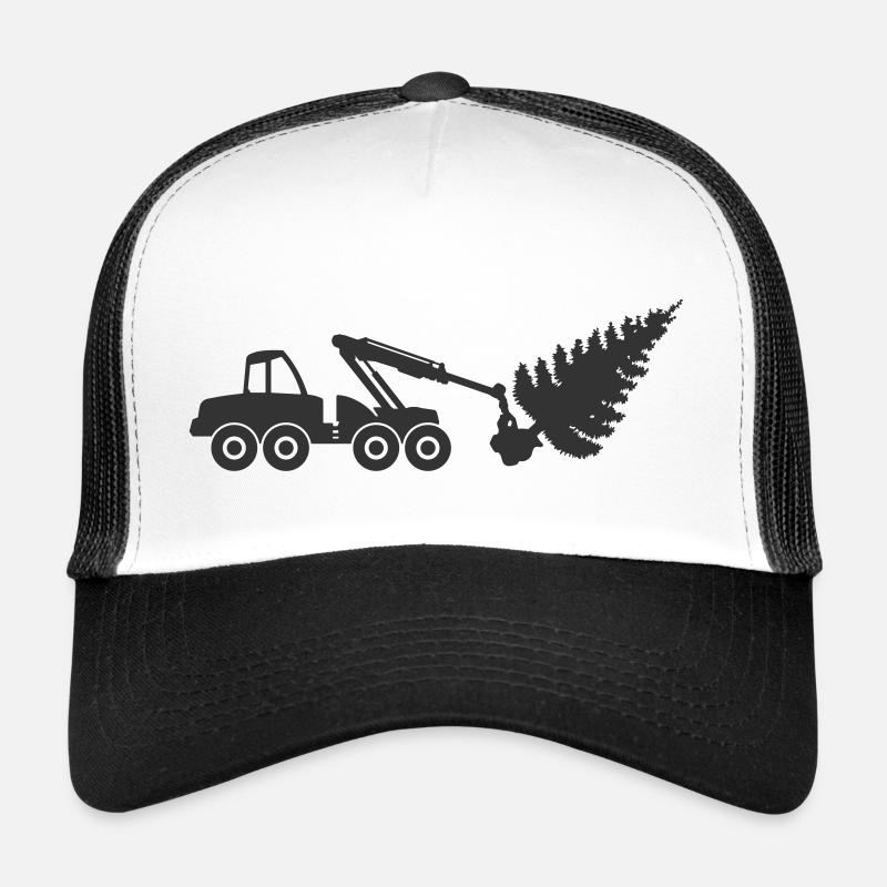 Symbole de l’icône de la récolteuse de bûches Forme. Bûcheron Casquette trucker 