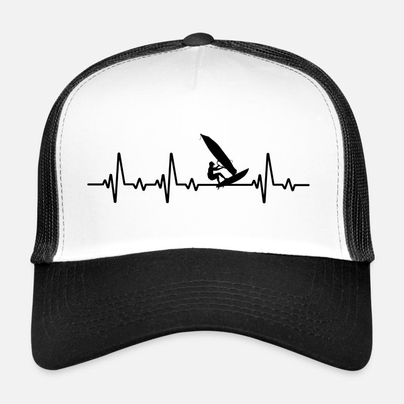 Windsurfen herzschlag windsurfer - Trucker Cap - Weiß/Schwarz