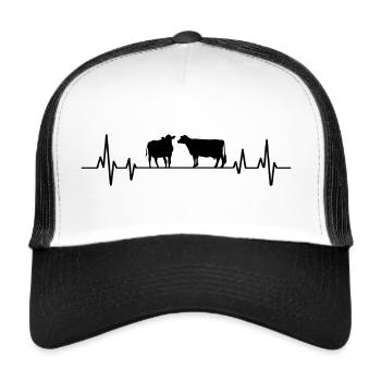 kühe Herzschlag t-shirt kuh kühe - Trucker Cap - Weiß/Schwarz - Vorne