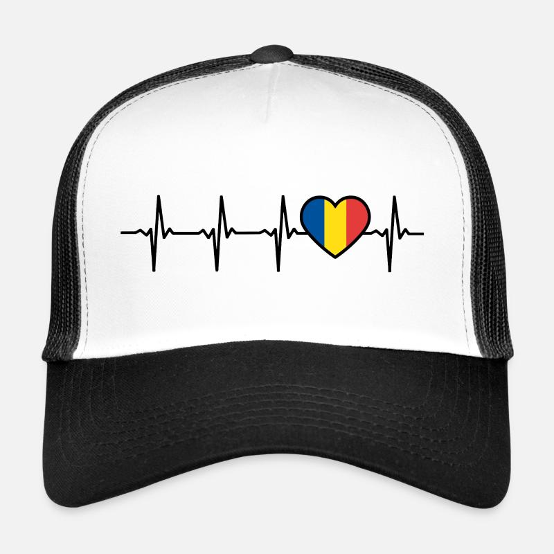 Drapeau de la Roumanie Battement de cœur Roumain Casquette trucker 