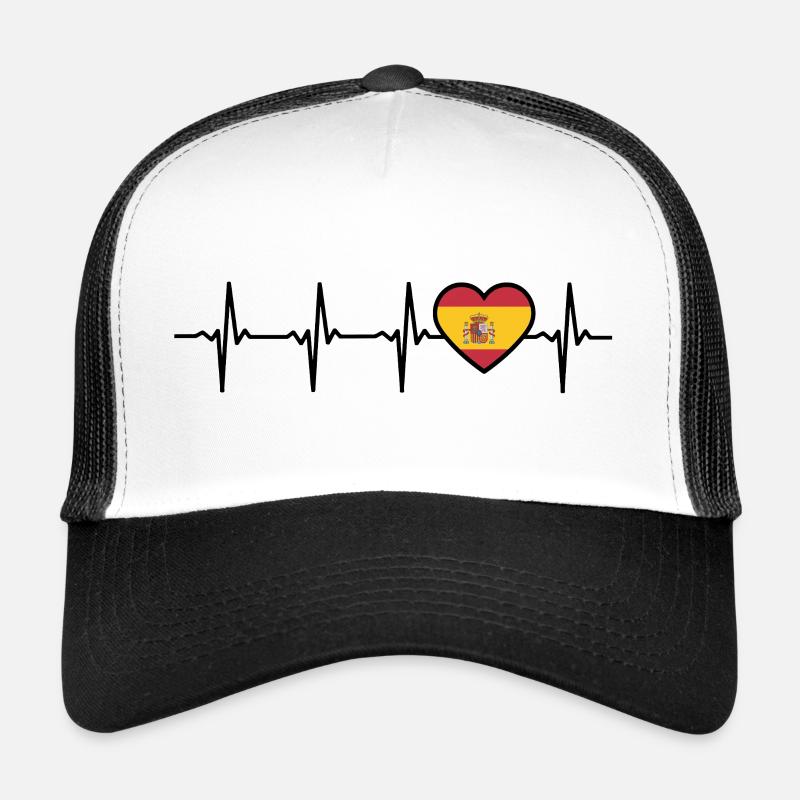Spanien Herzschlag Spanier - Trucker Cap - Weiß/Schwarz