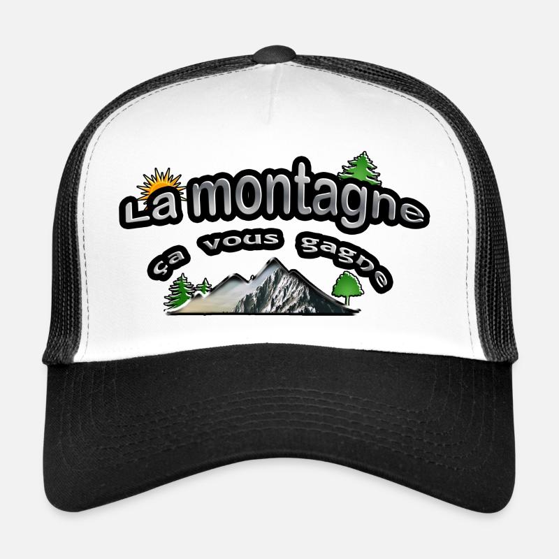 La montagne ça vous gagne - Casquette trucker  - blanc/noir