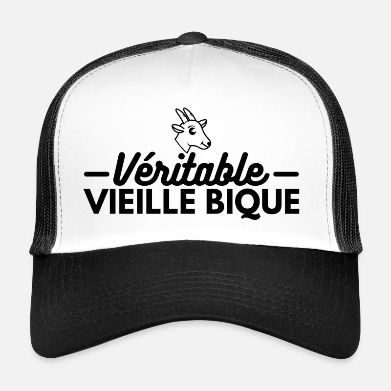 Véritable vieille bique - Casquette trucker  - blanc/noir