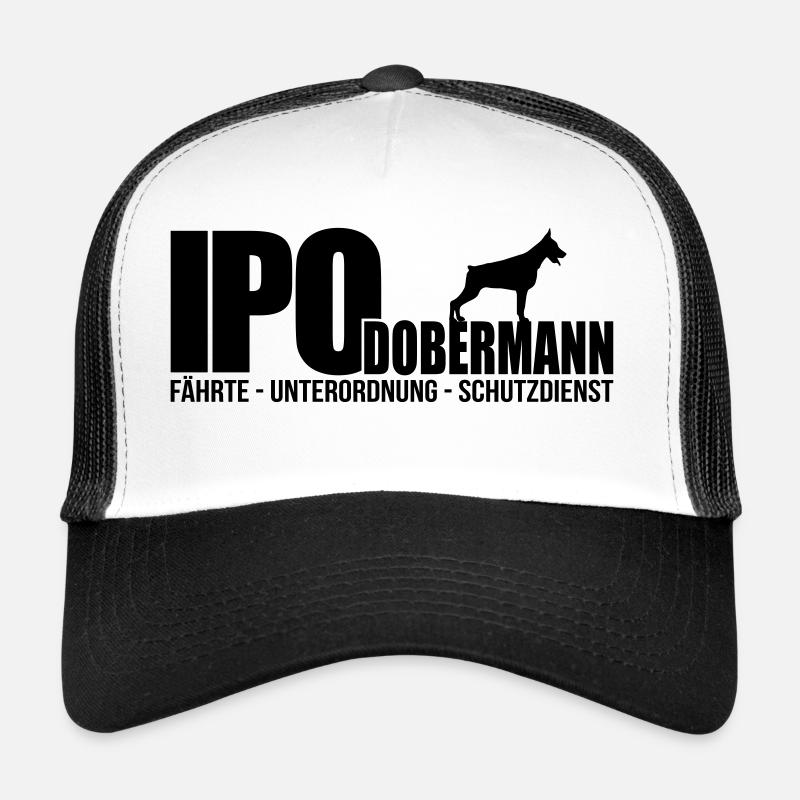 IPO DOBERMANN kupiert - Trucker Cap - Weiß/Schwarz