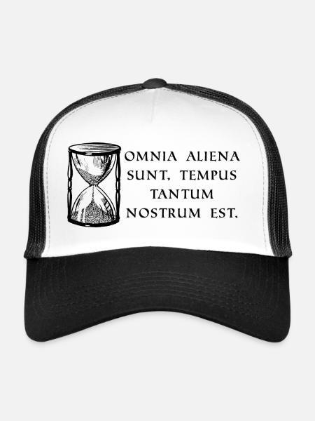 tout est propriété étrangère seulement le temps ge noir - Casquette trucker  - blanc/noir - Devant