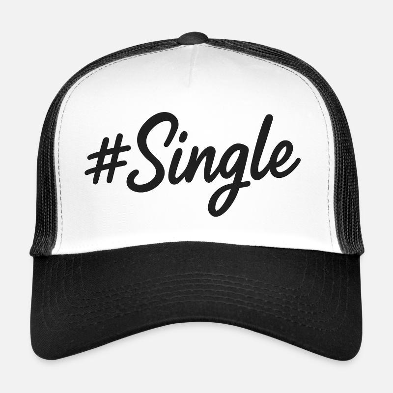 #Single – Statement Design in Handschrift - Trucker Cap - Weiß/Schwarz