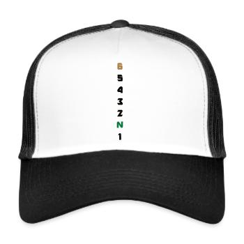6 Gears Gänge long colors - Trucker Cap - Weiß/Schwarz - Vorne
