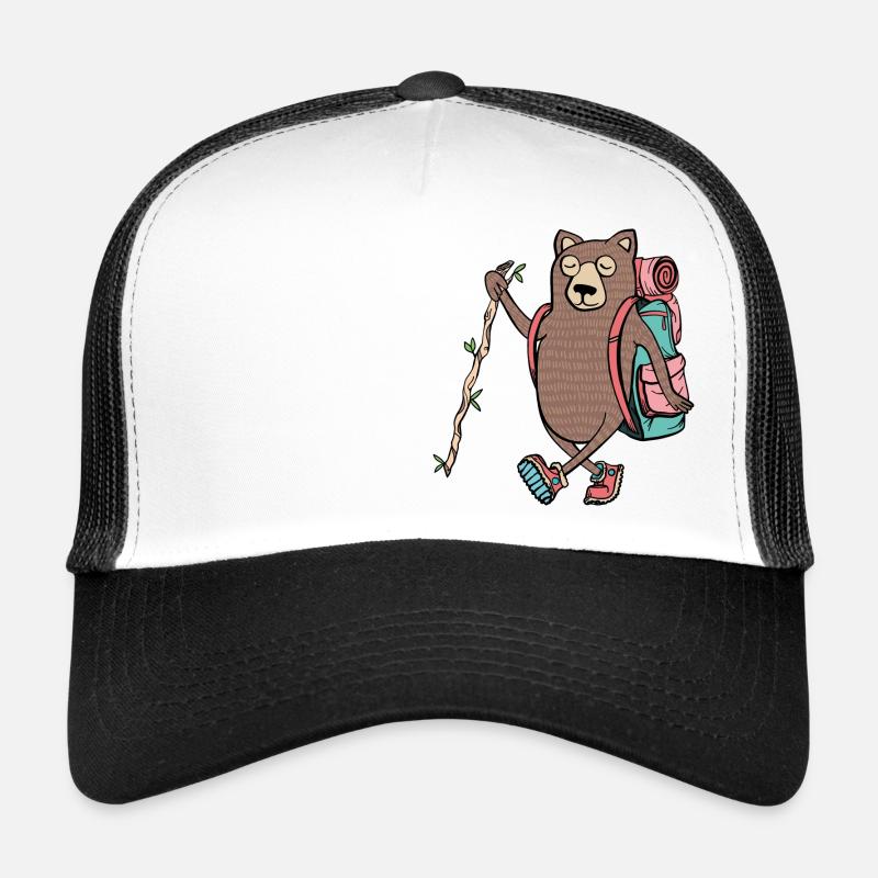 Wandernder Bär 🐻 - Trucker Cap - Weiß/Schwarz