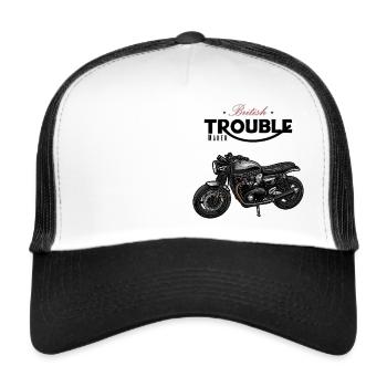 Modern Classic // Custom // Motorcycle - Trucker Cap - white/black - Front