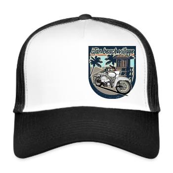 Étoile (blanche) // Illustration - Casquette trucker  - blanc/noir - Devant