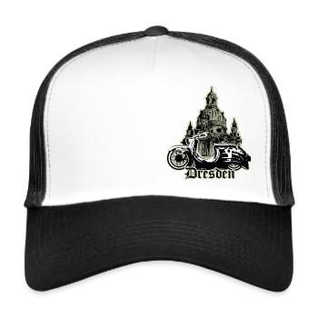 Schwalbe (Dresden) // Illustration - Trucker Cap - Weiß/Schwarz - Vorne
