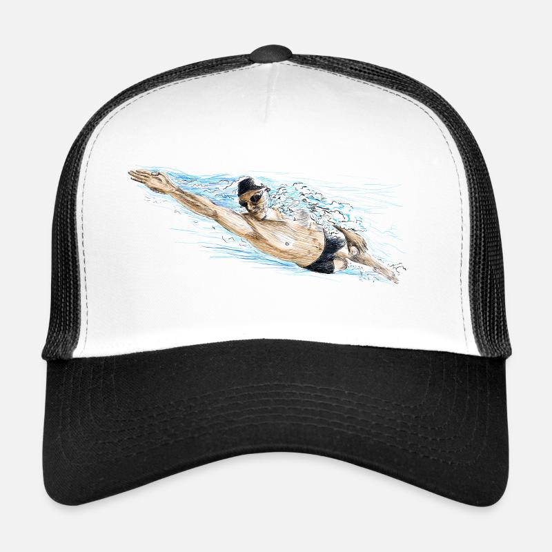 Swimmer - Trucker Cap - white/black