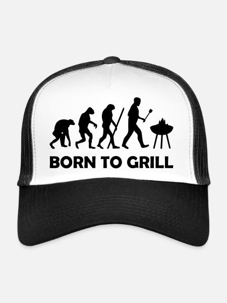 born to grill - Casquette trucker  - blanc/noir - Devant