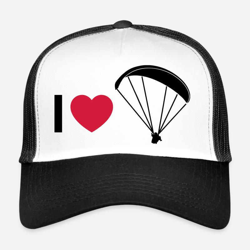 i love paragliding - Trucker Cap - white/black