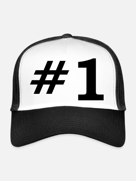 Number One - Trucker Cap - white/black - Front